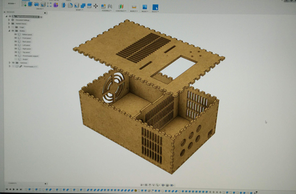 the cad drawing of the controller enclosure