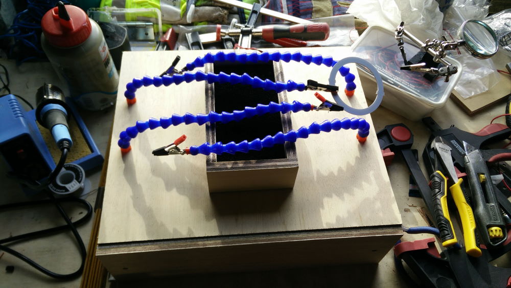 Photo of the soldering station while it's folded